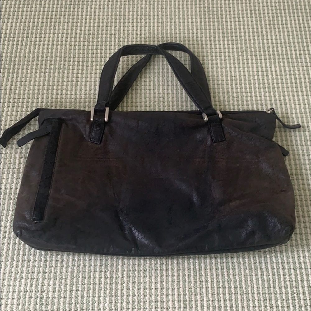 Gorgeous black Italian leather satchel bag soft!